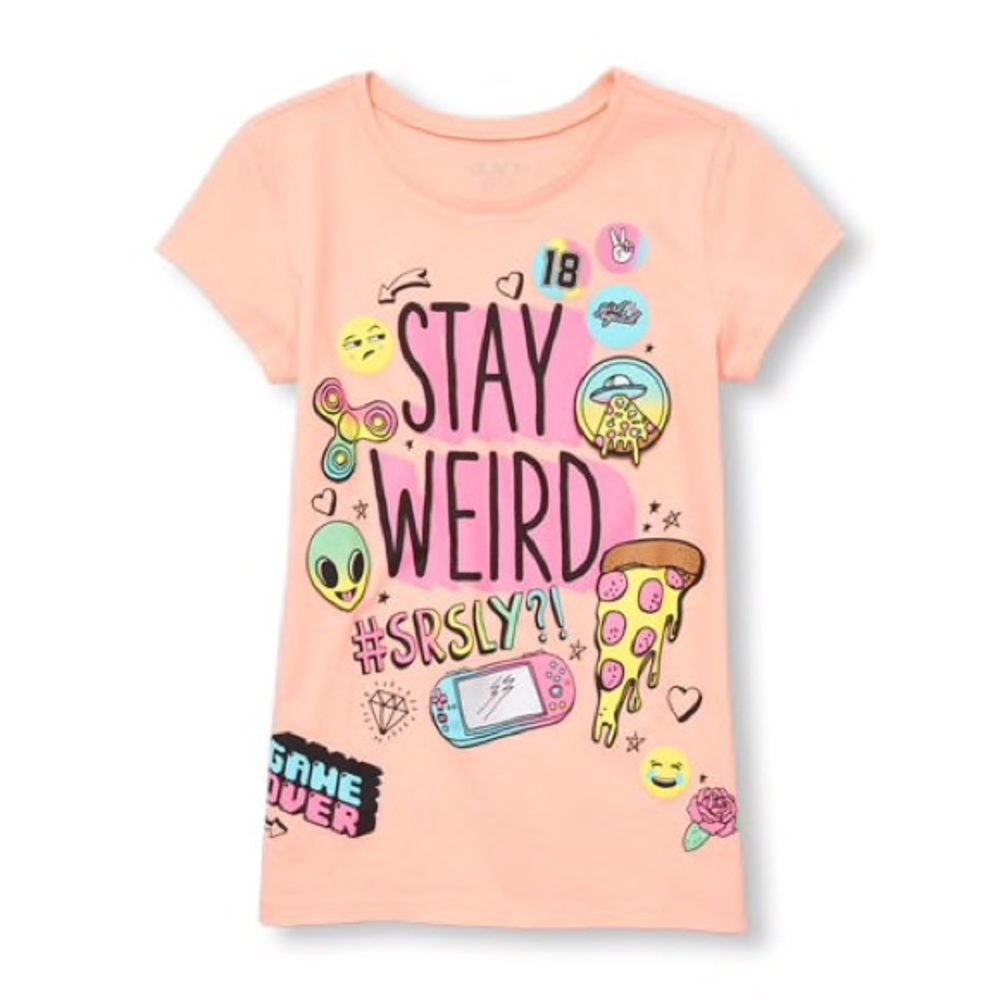 Children’s Place -“Stay Weird' Emoji T-shirt